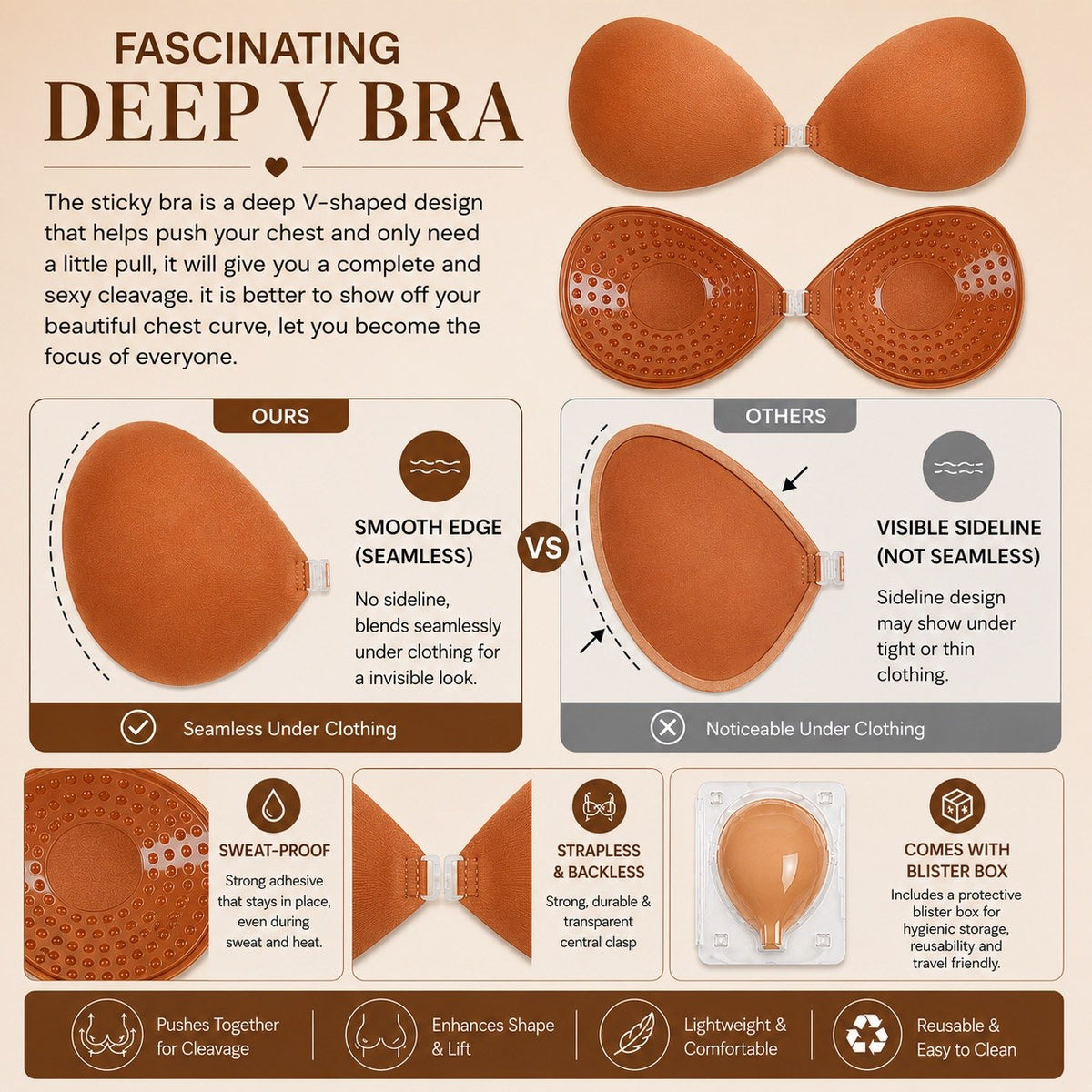 Fabric Adhesive Bra