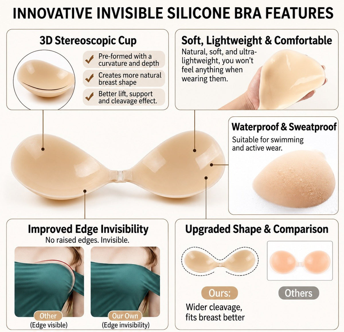 Silicone Bra - Matte Finish