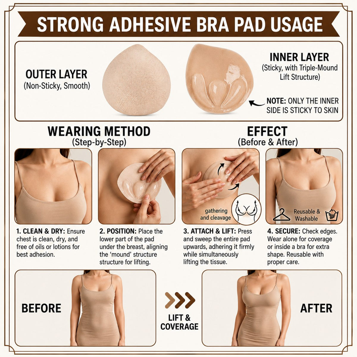 Breast Pads - One-Side Sticky