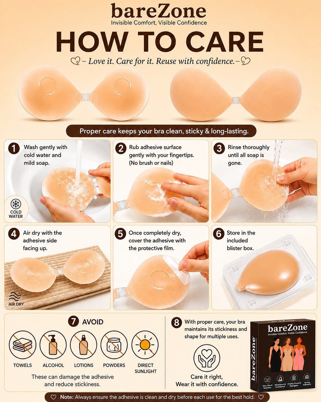 Silicone Bra - Glue-Free Center