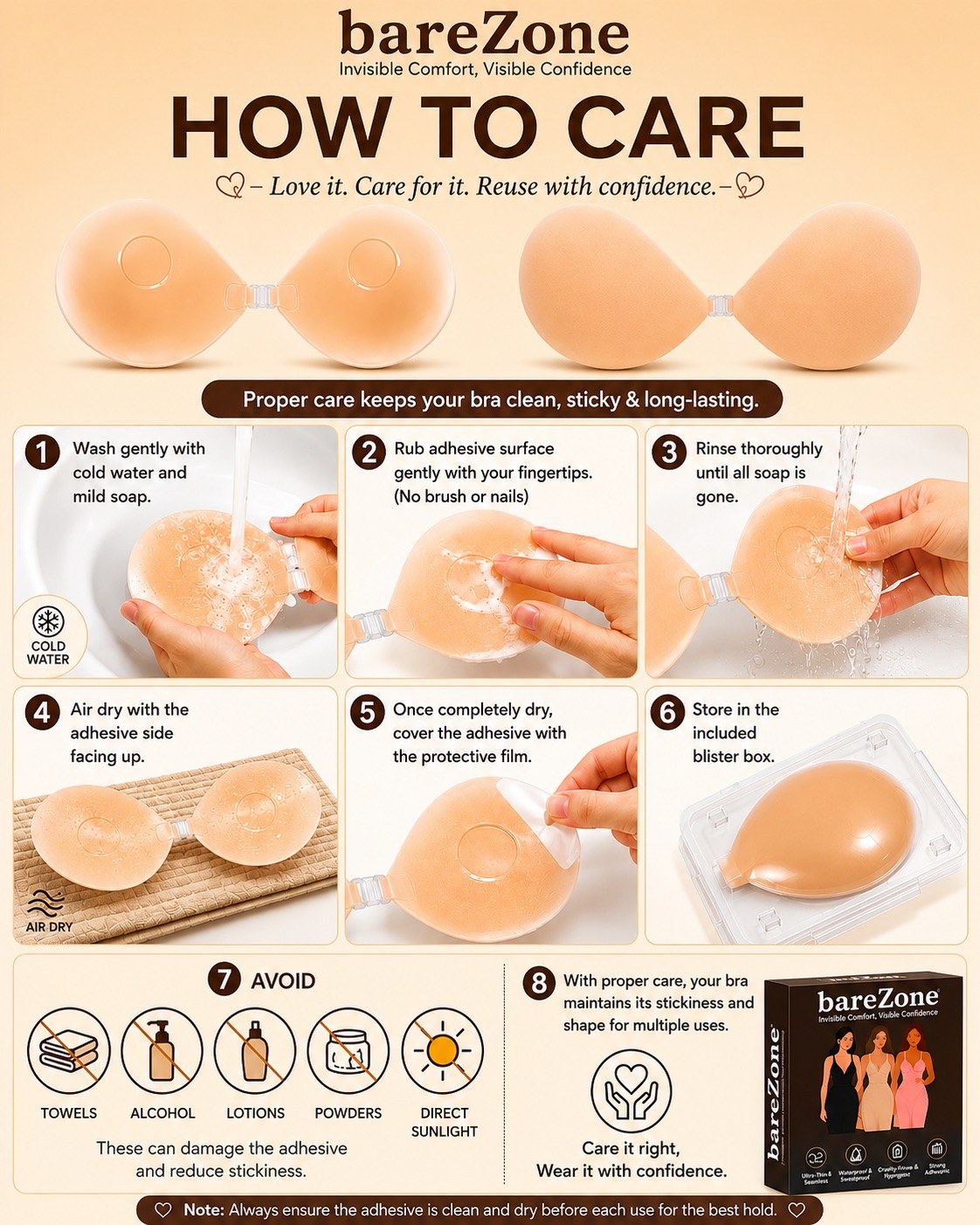 Silicone Bra - Glue-Free Center