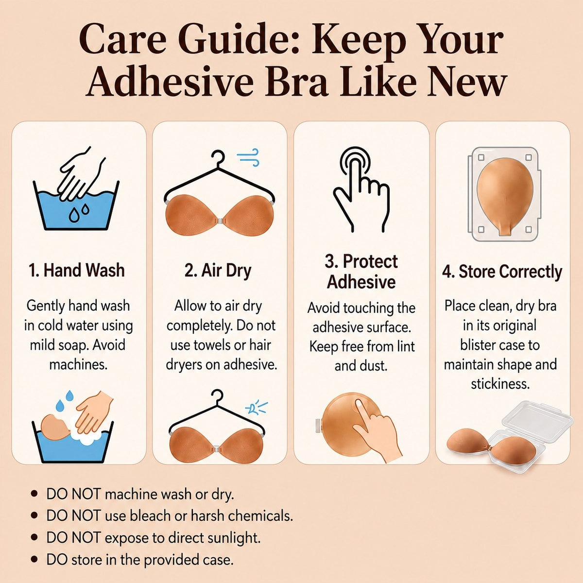 Fabric Adhesive Bra