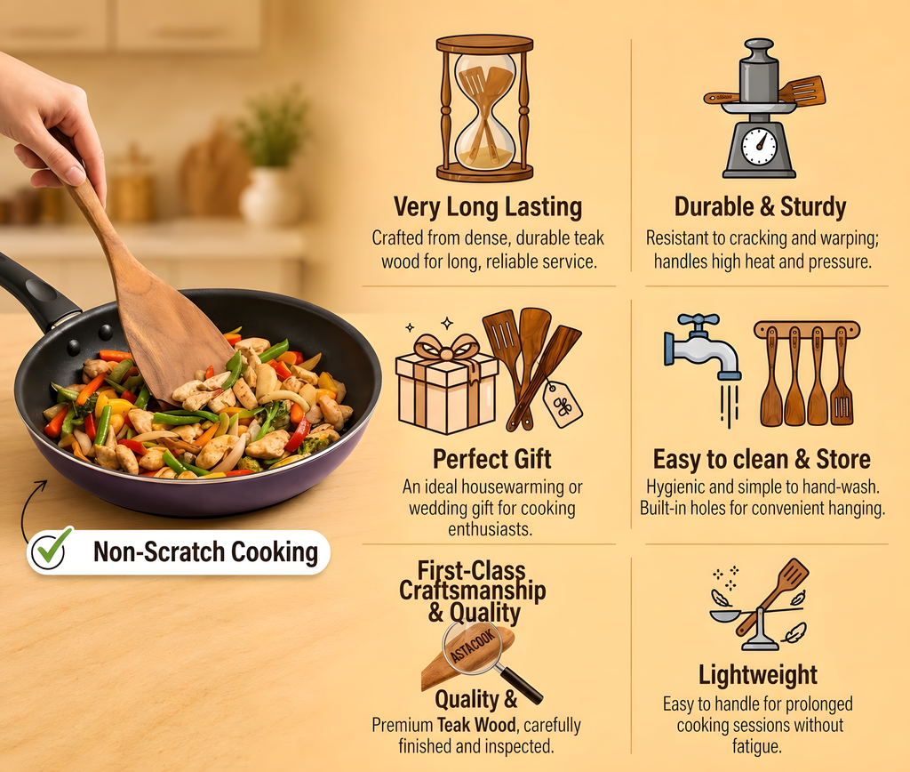 4-Piece Teak Spatula Set