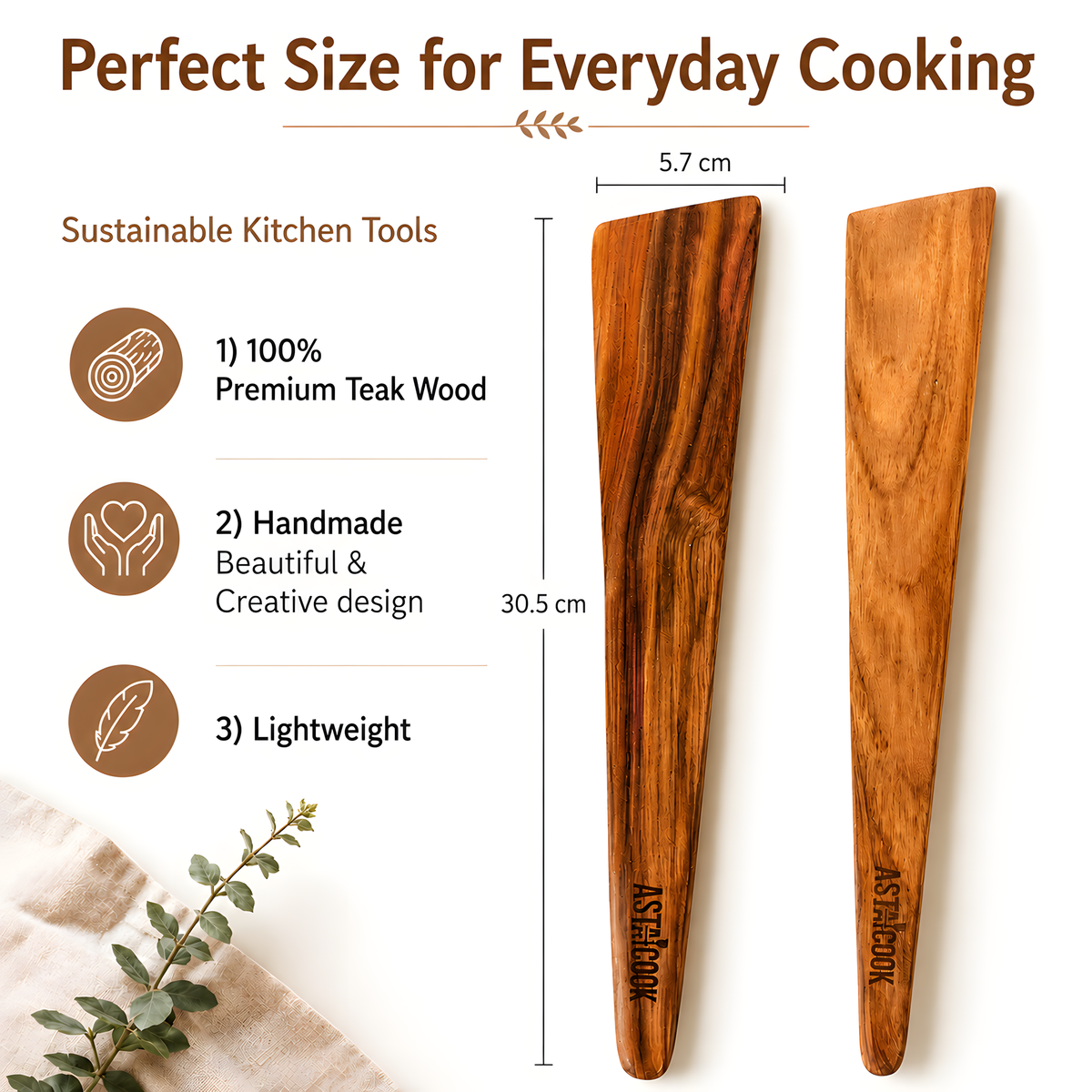 2-Piece Teak Spatula Set