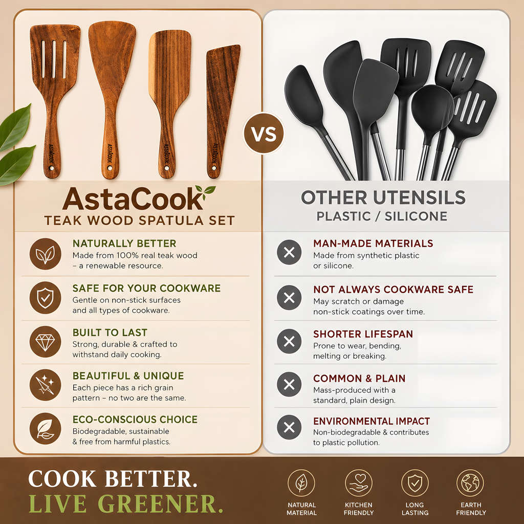 4-Piece Teak Spatula Set