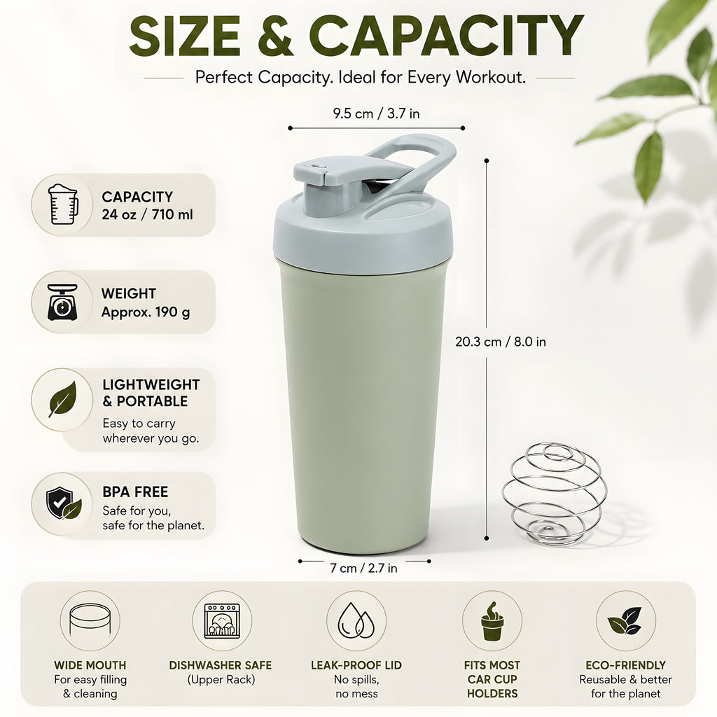 Shaker Bottle size and capacity